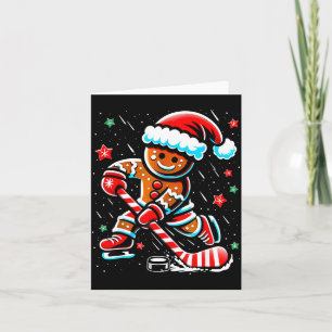 Weihnachts-Gingerbread-Eishockey-Srts Lustiges Xma Karte