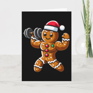 Weihnachts-Gingerbread-Gewichtheber-Mann-Workout B Karte