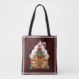 Weihnachts-Gingerbread-Haus-Tragetasche