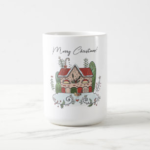 Weihnachts-Gingerbread-Haus-Vogel-Winter Kaffeetasse