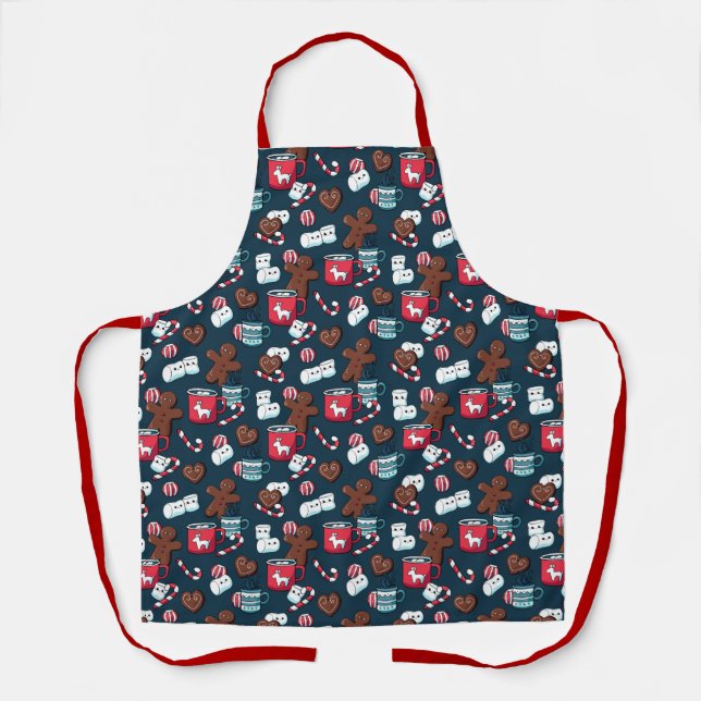 Weihnachts-Gingerbread-Heiße Schokolade Schürze (Vorderseite)