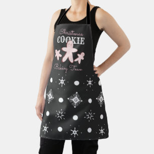 Weihnachts-Gingerbread-Keks-Rosa-Back-Team  Schürze