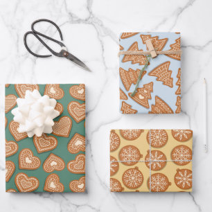 Weihnachts-Gingerbread-Kekse Geschenkpapier Set