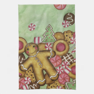 Weihnachts-Gingerbread-Kekse Küchenhandtuch-Gesche Geschirrtuch