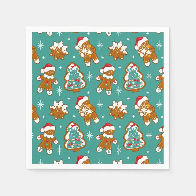 Weihnachts-Gingerbread-Kekse Serviette (Vorderseite)
