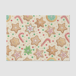 WEIHNACHTS-GINGERBREAD-KEKSE UND ZUCKERSTANGEN SEIDENPAPIER