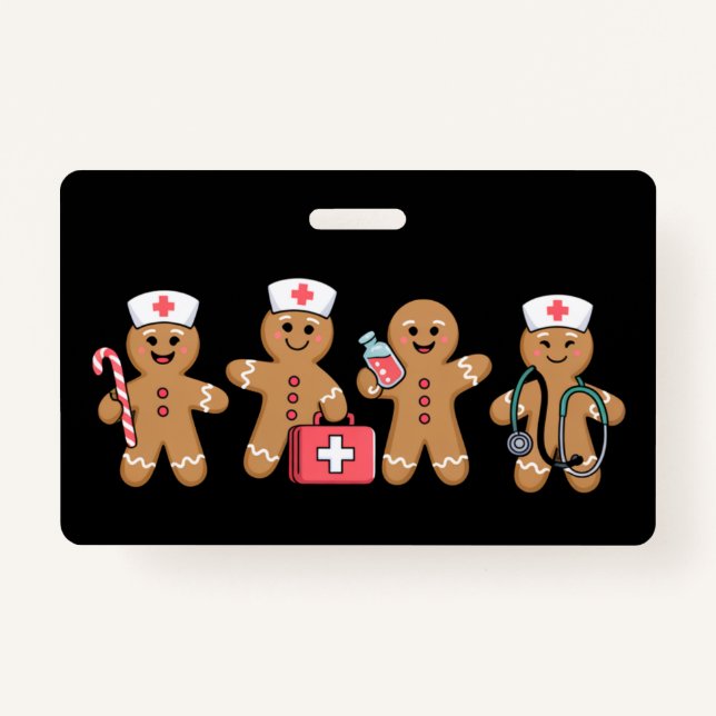 Weihnachts Gingerbread Krankenwagen Team Crew Gesc Ausweis (Vorderseite)