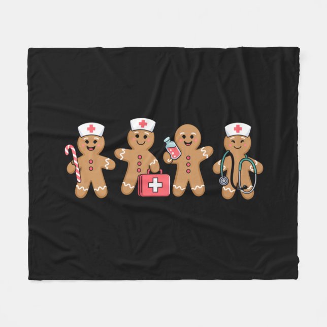 Weihnachts Gingerbread Krankenwagen Team Crew Gesc Fleecedecke (Vorderseite (Horizontal))