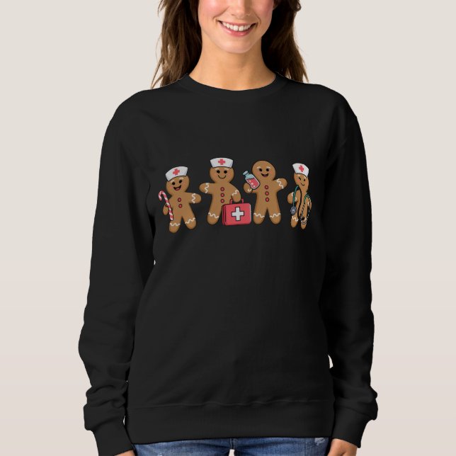 Weihnachts Gingerbread Krankenwagen Team Crew Gesc Sweatshirt (Vorderseite)