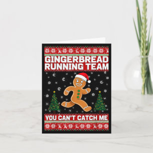 Weihnachts-Gingerbread-Laufteam Lustiger Xmas-Shir Karte