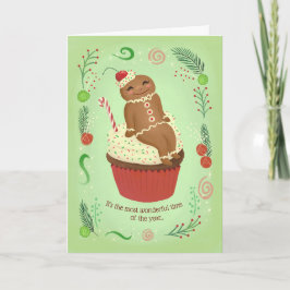 Weihnachts-Gingerbread Man BIRTHDAY Card Feiertagskarte