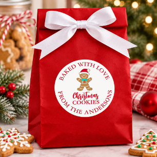 Weihnachts-Gingerbread mit Liebe gebacken Runder Aufkleber