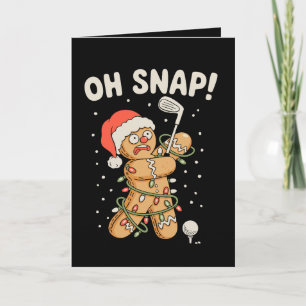 Weihnachts-Gingerbread Oh Snap Cookie Golf Golfer Feiertagskarte