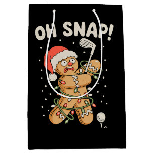 Weihnachts-Gingerbread Oh Snap Cookie Golf Golfer Mittlere Geschenktüte