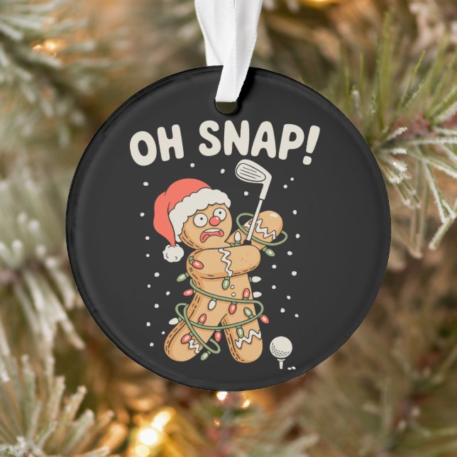 Weihnachts-Gingerbread Oh Snap Cookie Golf Golfer Ornament (Baum)