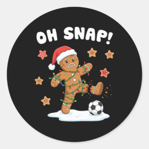 Weihnachts-Gingerbread Oh Snap Cookie Xmas-Feierta Runder Aufkleber