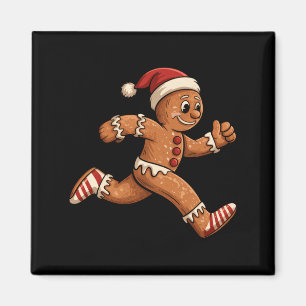 Weihnachts-Gingerbread-Running-Lustige-Läufer-Pyja Magnet