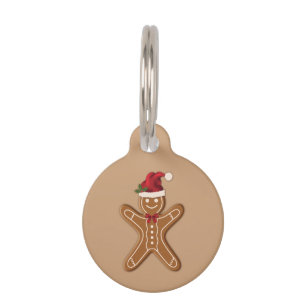 Weihnachts-Gingerbread-Weihnachtsplätzchen Haustiermarke