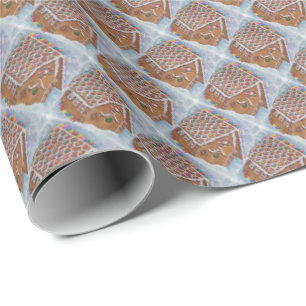 Weihnachts-Gingerbrot-Haus Geschenkpapier