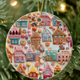 Weihnachts-Gingerbrot-Haus Keramik Ornament