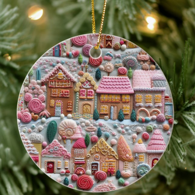 Weihnachts-Gingerbrot-Haus Keramik Ornament (Von Creator hochgeladen)