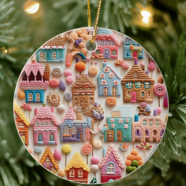 Weihnachts-Gingerbrot-Haus Keramik Ornament (Von Creator hochgeladen)