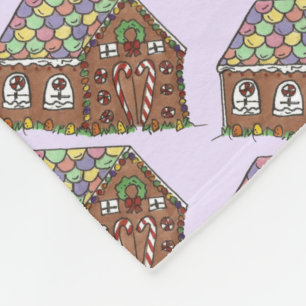 Weihnachts-Gingerbrot House Candy Holiday Lila Fleecedecke