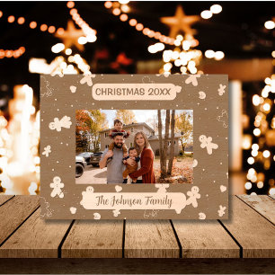 Weihnachts-Gingerbrot Mann Familienname Geätzte Rahmen