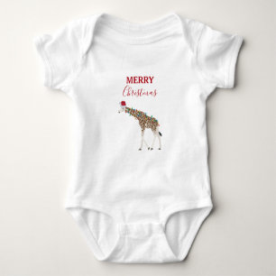 Weihnachts-Giraffe Funny Animes mit Weihnachtsmann Baby Strampler