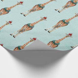 Weihnachts-Giraffe-Geschenkpapier Geschenkpapier