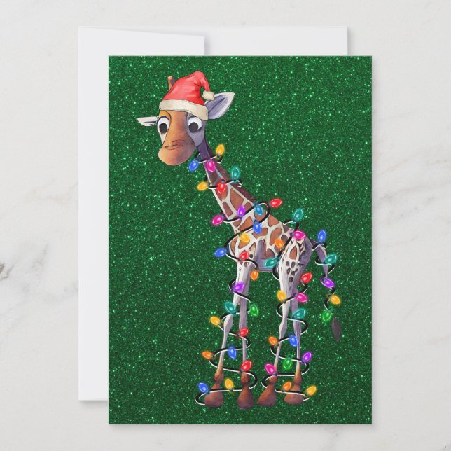 Weihnachts-Giraffe-Grußkarte Mitteilungskarte (Vorderseite)