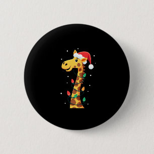 Weihnachts Giraffe Weihnachtsmannmütze Lights Gira Button