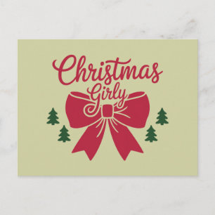 Weihnachts-Girly-Bäume-Ästhetik Postkarte