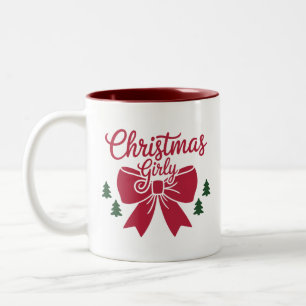 Weihnachts-Girly-Bäume-Ästhetik Zweifarbige Tasse