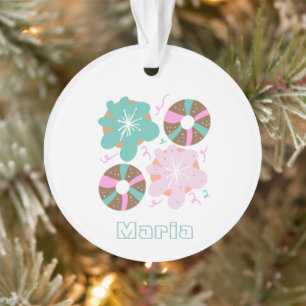 Weihnachts-Glasur-Donuts Rosa Kritzeleien Ornament