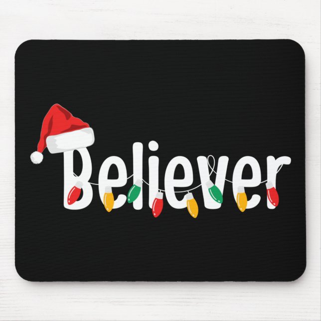 Weihnachts-Glaube | Santa Claus Xmas Lights Mousepad (Vorne)