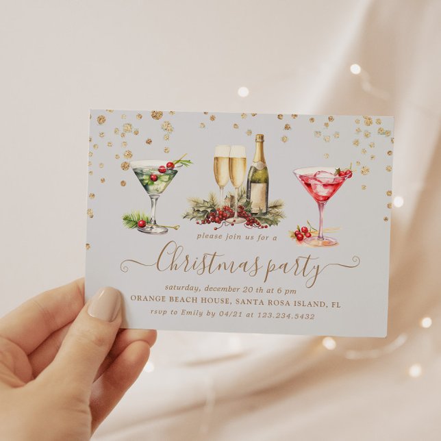Weihnachts Glitzer Cocktail Party Einladung (Von Creator hochgeladen)