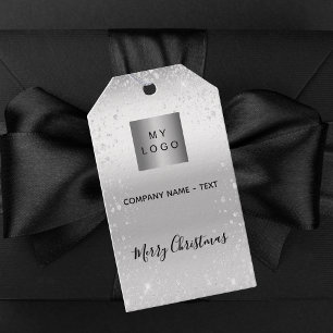 Weihnachts-Glitzer-Firmenlogo Geschenkanhänger