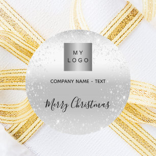 Weihnachts-Glitzer-Glitzern-Firmenlogo Runder Aufkleber