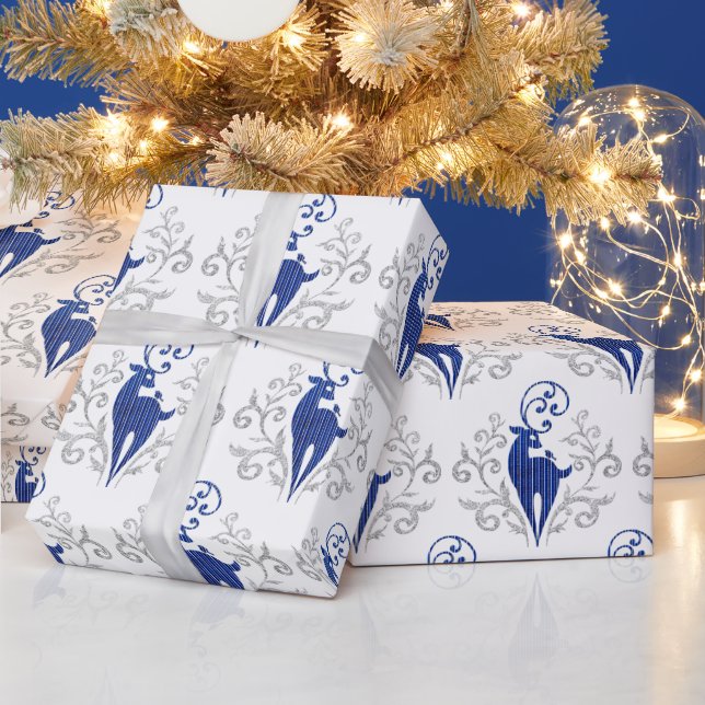 Weihnachts-Glitzer Hirschdesign Geschenkpapier (Feiertage)