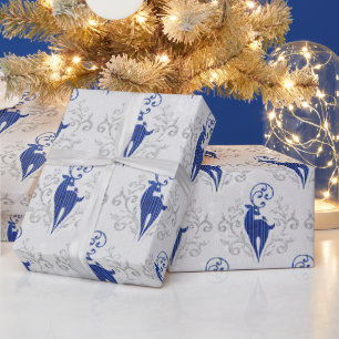 Weihnachts-Glitzer Hirschdesign Geschenkpapier