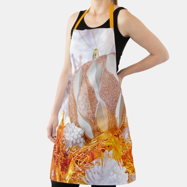 Weihnachts-Glitzer Rosa und Weiß-Ball Schürze (InSitu)