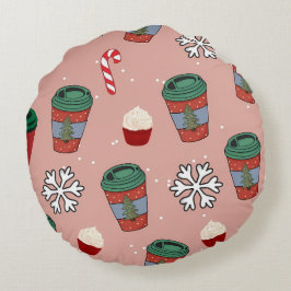 Weihnachts-Glitzer-Schneemistel Rundes Kissen