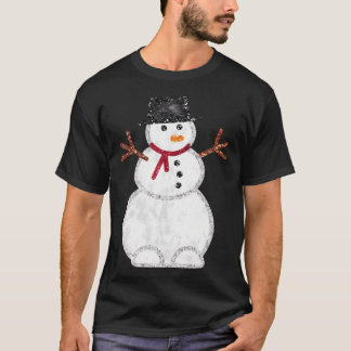 Weihnachts-Glitzer Snowman T-Shirt