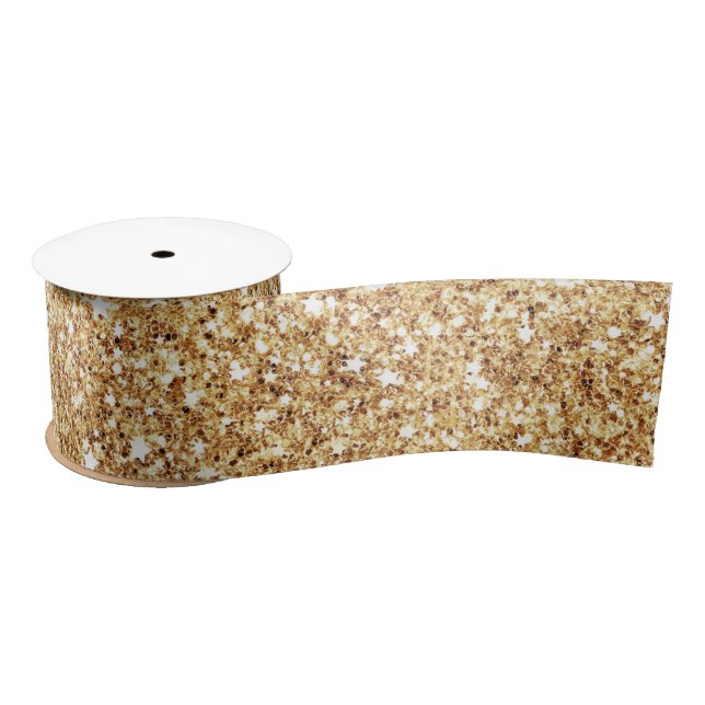Weihnachts-Glitzer Star Pattern Satin Ribbon Satinband (Spule)