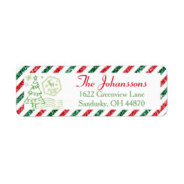 Weihnachts-Glitzer Vintage Rücksendeadresse