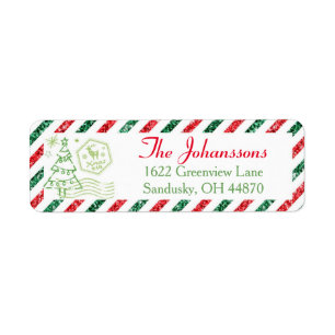 Weihnachts-Glitzer Vintage Rücksendeadresse