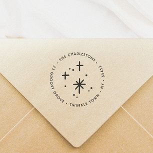 Weihnachts-Glitzern Rücksendeadresse Permastempel