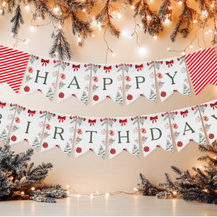 Weihnachts-Glück Geburtstag Wimpelkette