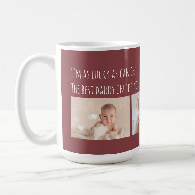 Weihnachts-Glück-Me-Best-Daddy-Fotos individuell Kaffeetasse (Links)